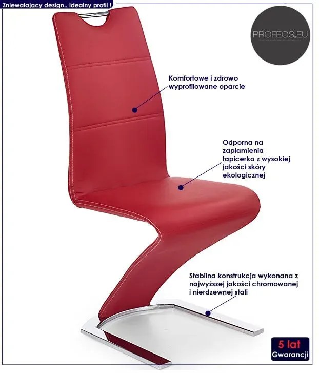 Stylowe tapicerowane krzesło metalowe Orgo - 2 kolory