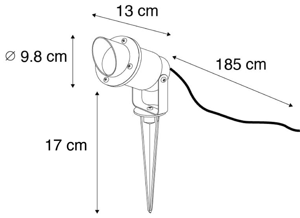 Inteligentny reflektor na szpikulec czarny IP65 z WiFi GU10 - Done