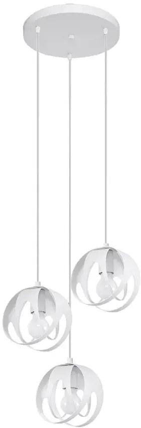 Biała lampa wisząca loftowa z 3 zwisami - 3X A191 G3-A86