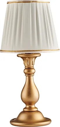 Lucca Antique gold drewniana lampa stołowa, 1 światło, z abażurem dm.20 H.39 Ø20 BL271-LT-OR