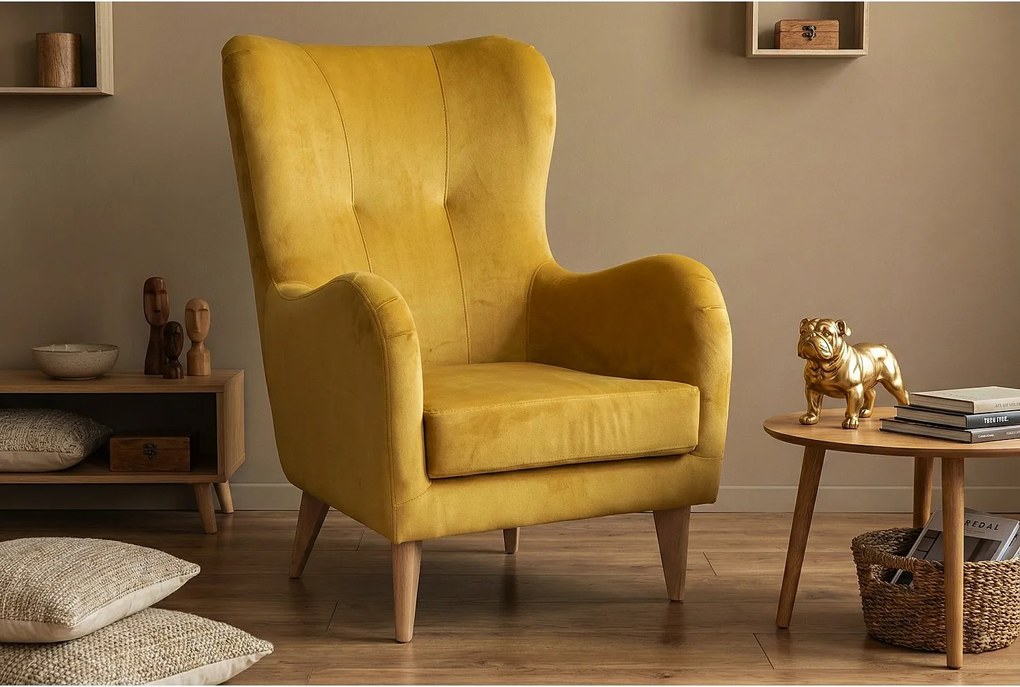 Elegancki fotel Roland z profilowanym siedziskiem i oparciem