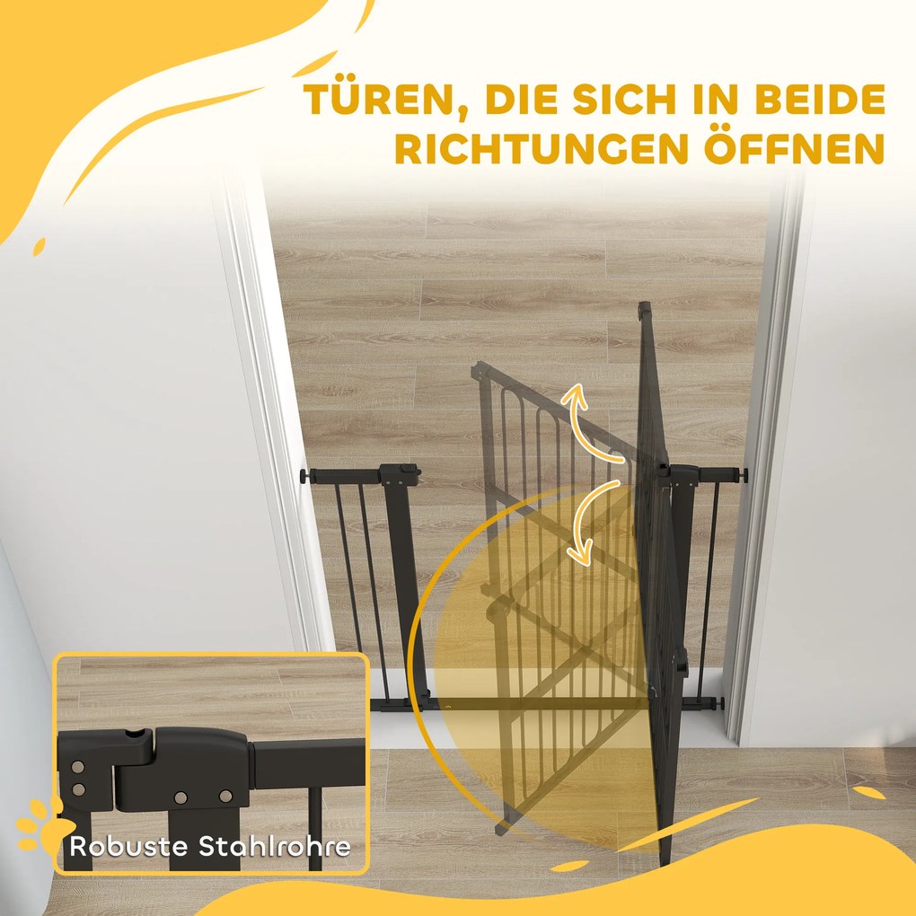 PawHut Bramka ochronna dla psów, 76-104 cm, bramka bez wiercenia, bramka na schody