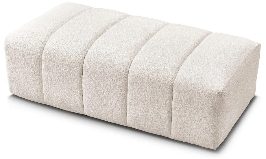 Biały podnóżek z materiału bouclé Annecy – Bobochic Paris