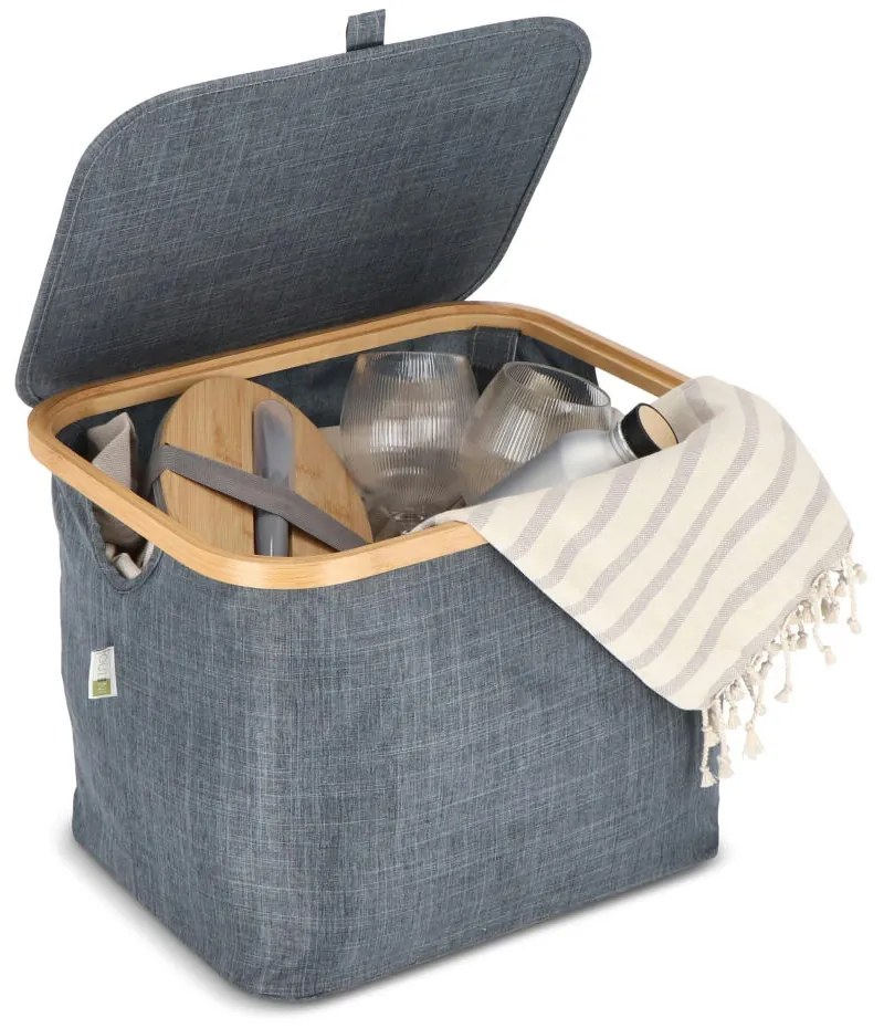 Skladany kosz NOLVIO 25 L, niebiesko-szary