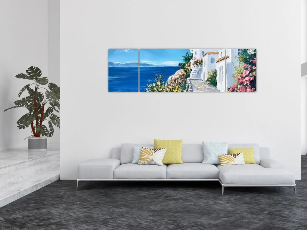 Obraz - Uliczka nad morzem (170x50 cm)