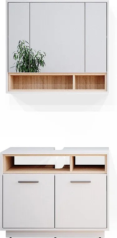 Zestaw mebli łazienkowych biały 80x40x64 beatrice