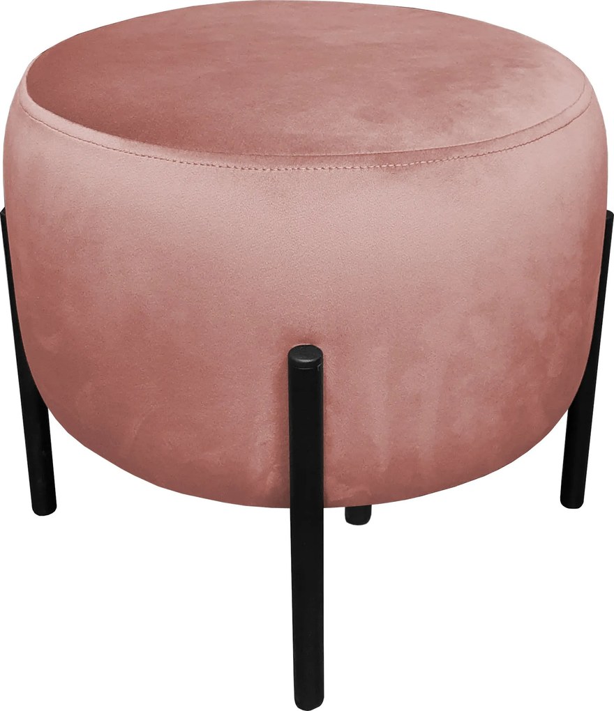 Pufa OLA loft ławka podnóżek metal : Kolor Stelaża - Czarny , Kolor tkaniny - VELVET - MG58, Typ tkaniny - Velvet