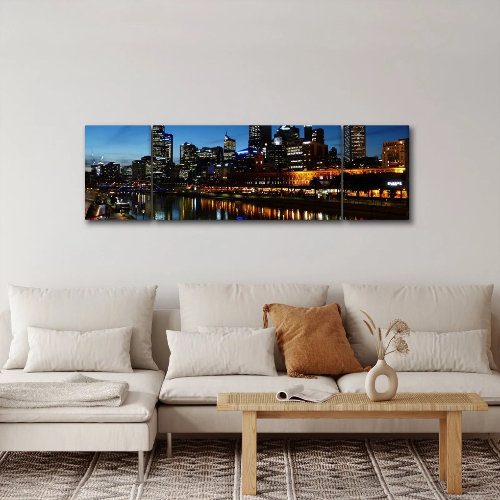Obraz nocy w Melbourne (170x50 cm)