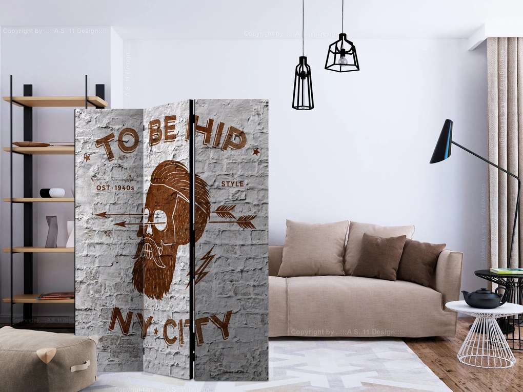 Parawan akustyczny Street art 135x172 cm 3-częściowy szary ARTGEIST B