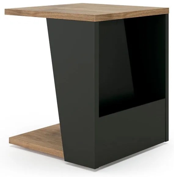 Stolik z blatem w dekorze drewna orzechowego 40x40 cm Albi – TemaHome