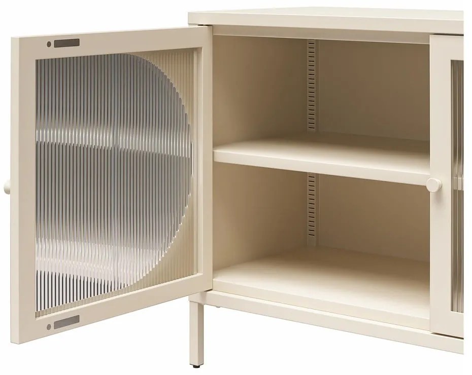 Kremowa metalowa witryna 100x64x40 cm Luna – Støraa