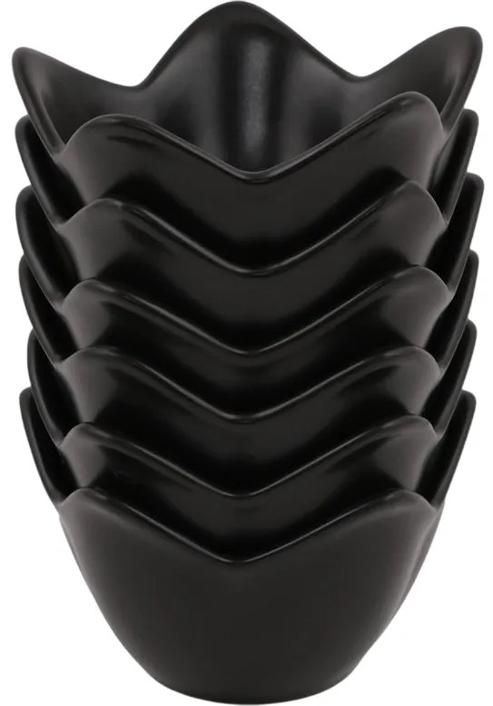 Zestaw 6 misek ceramicznych Lotus 11,8 cm, czarny