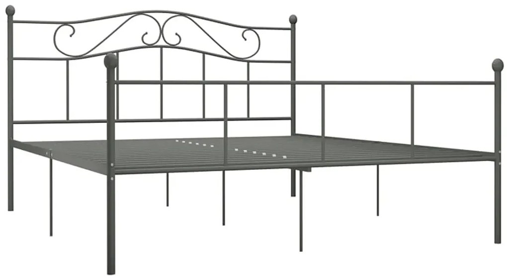 Szare metalowe łóżko w stylu loftowym 180x200 cm - Fiosa