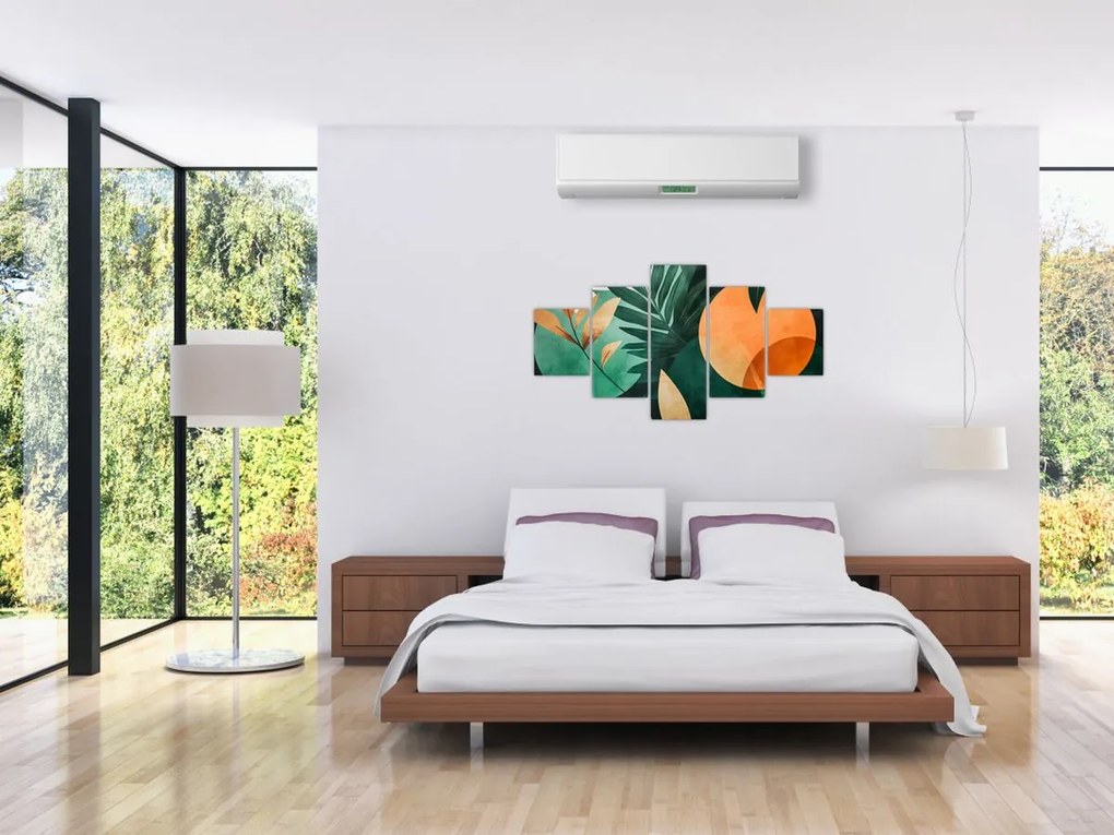 Obraz - Geometryczne motywy naturalne (125x70 cm)