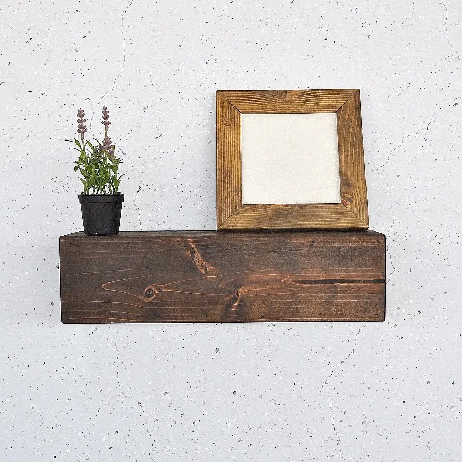 Półka ścienna drewniana – 13 cm x 40 cm x 11 cm – drewno naturalne
