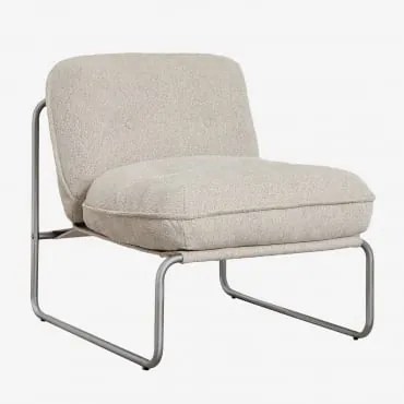 Fotel Matilda Z Tkaniny Bouclé Bouclé Kolory Naturalne - Sklum
