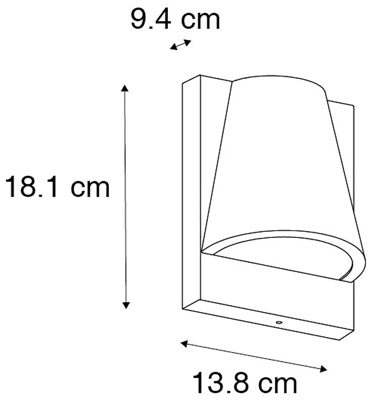 Inteligentny kinkiet zewnętrzny czarny IP44 z WiFi GU10 - Femke
