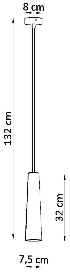 Biała lampa wisząca z ceramicznym kloszem ø 8 cm Alverna – Sollux
