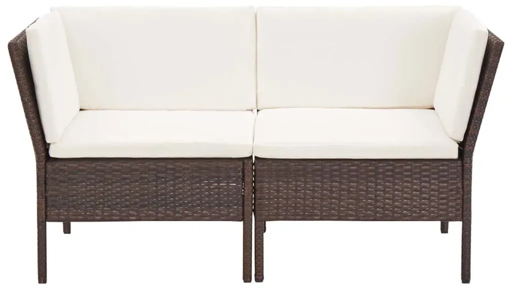 Komplet brązowych mebli ogrodowych rattanowych ze stolikiem D1-A51