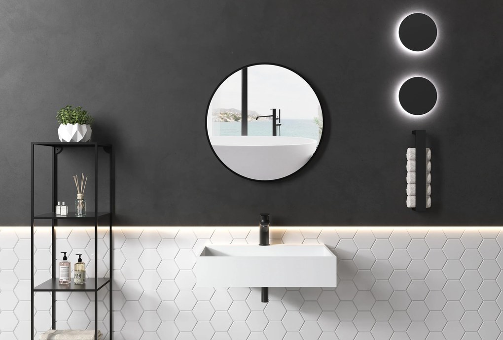 Umywalka ścienna PB2080 z odlewu mineralnegoBiały mat - 60 x 46 x 13 cm