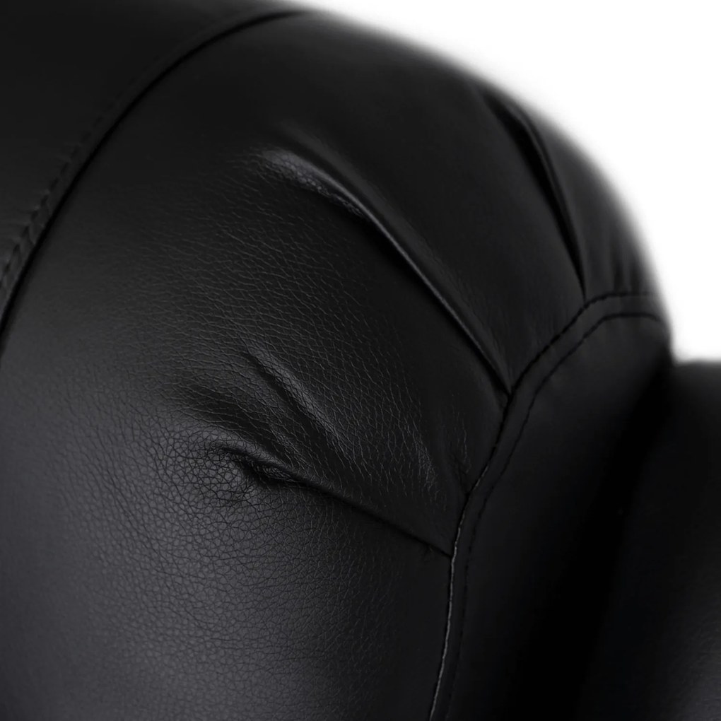 Sofa Rozkładana Dwuosobowa ALPINE Czarna Ekoskóra Nowoczesna do Salonu