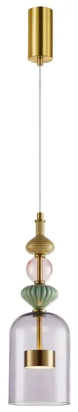 Nowoczesny żyrandol z kolorowym szkłem - K396 M6-H52