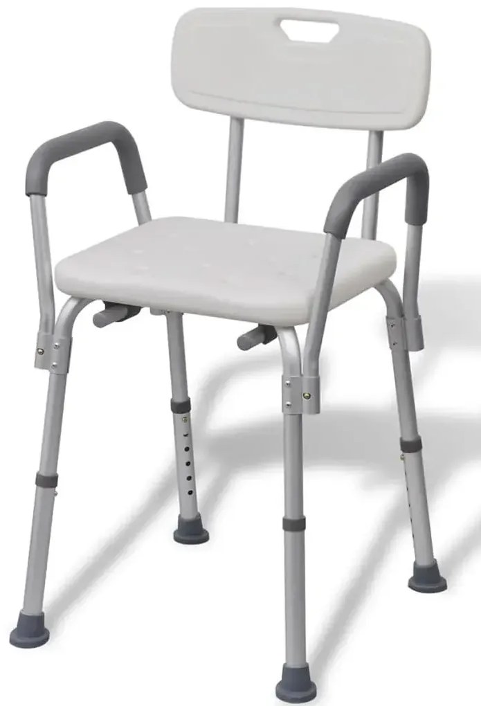 Białe regulowane krzesło pod prysznic W1-C44