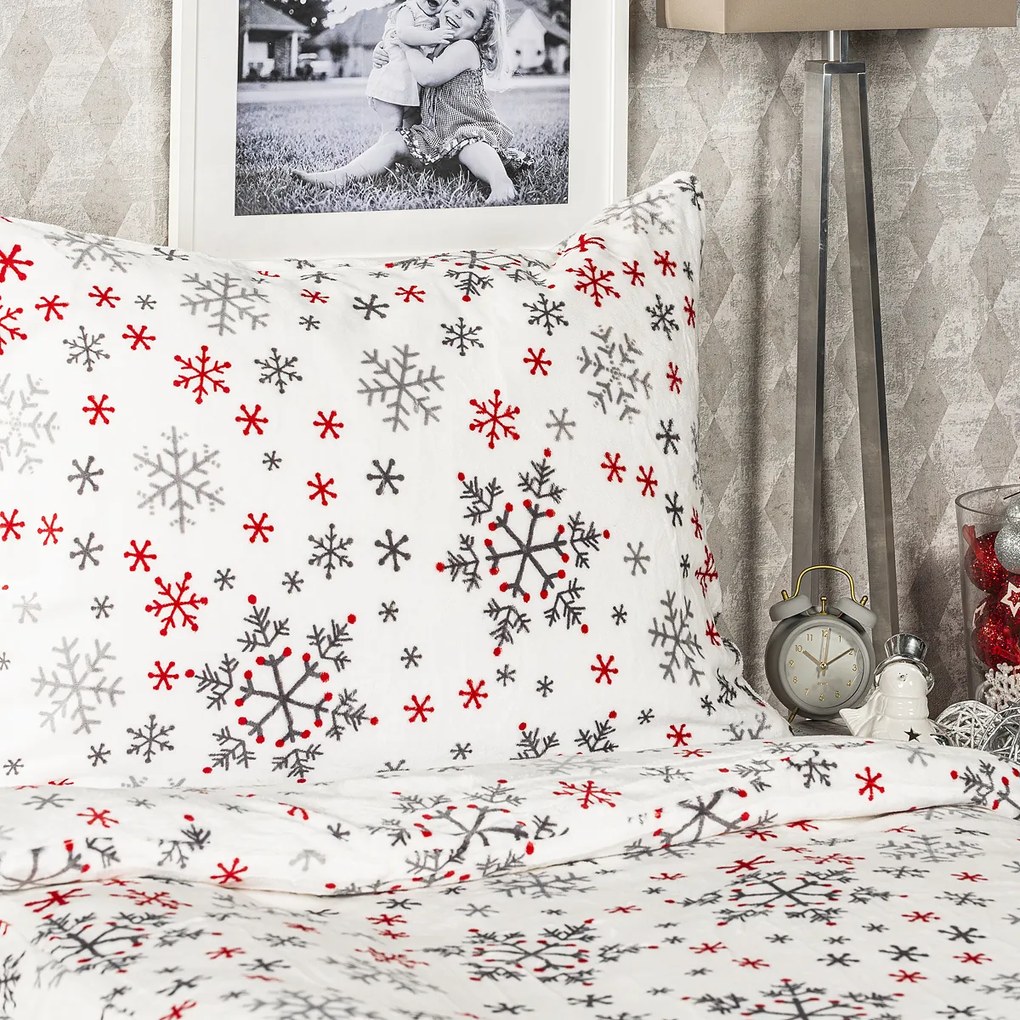 4Home Pościel mikroflanela Snowflakes, 140 x 200 cm, 70 x 90 cm