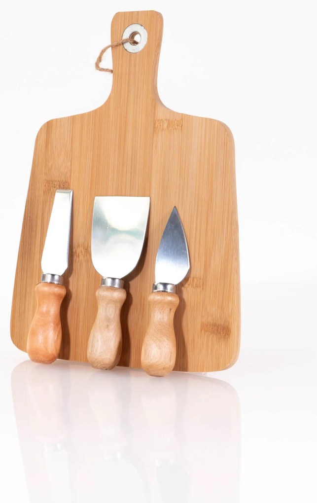 Deska do krojenia serów + 3 noże, komplet