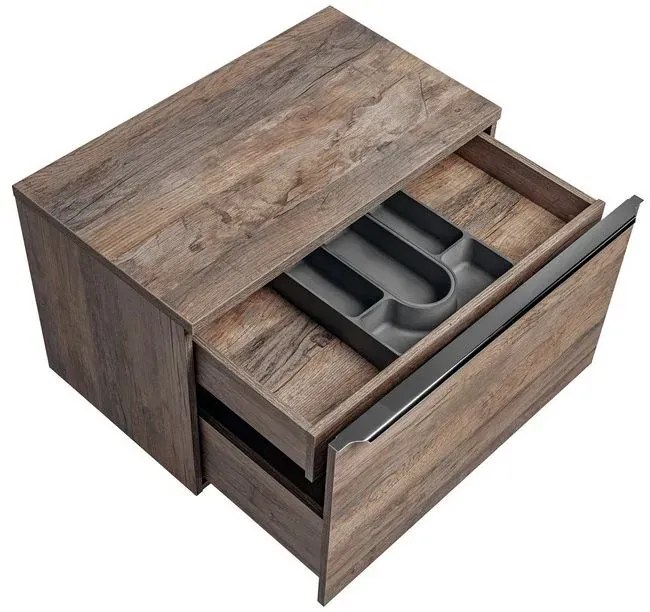 Szafka pod umywalkę nablatową SANTA FE OAK 80 cm dąb z blatem COMAD