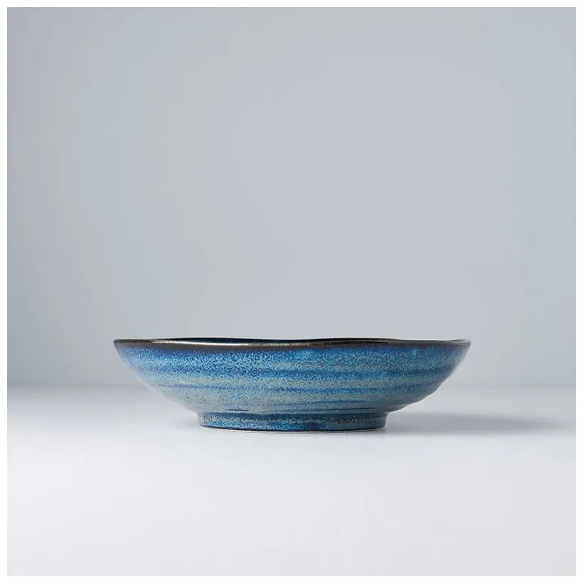 Niebieski głęboki talerz ceramiczny MIJ Indigo, ø 21 cm