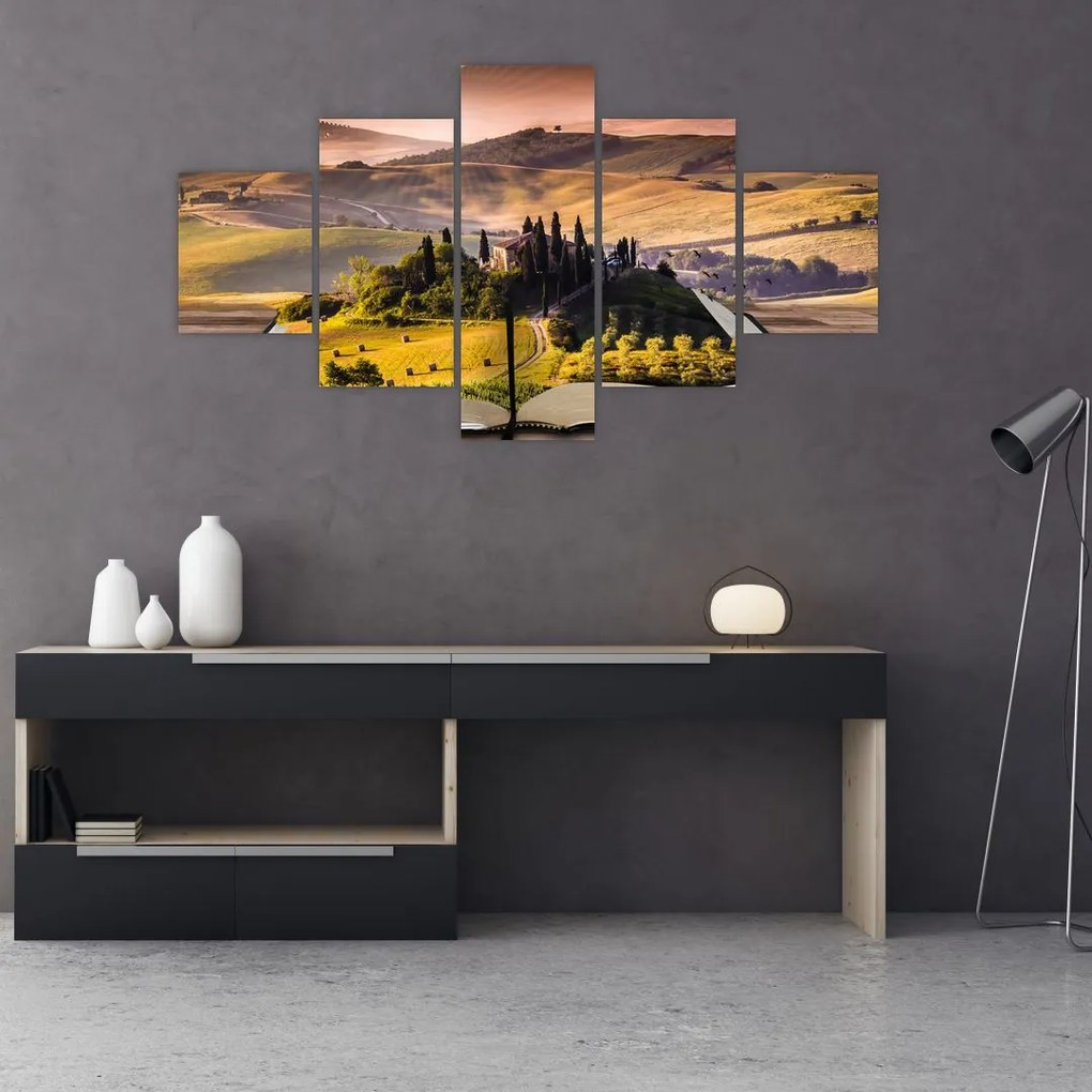 Obraz krajobrazu w książce (125x70 cm)
