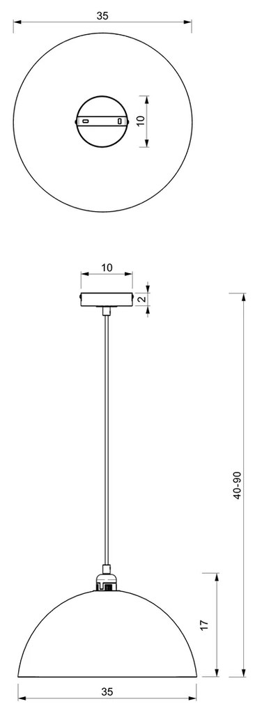 Lampa wisząca BETA NAVY BLUE/GOLD 1xE27 35cm, granatowa, złota, pojedyncza