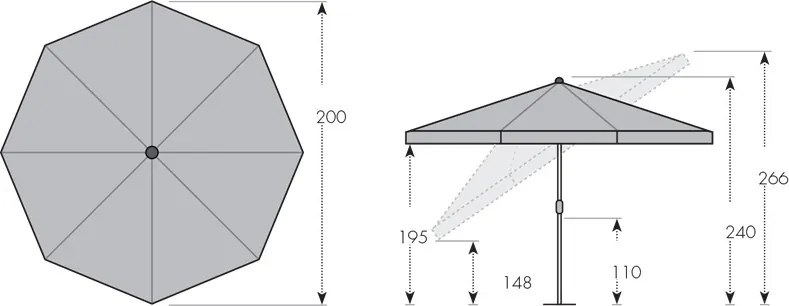 Doppler NASSAU 200 cm czerwona
