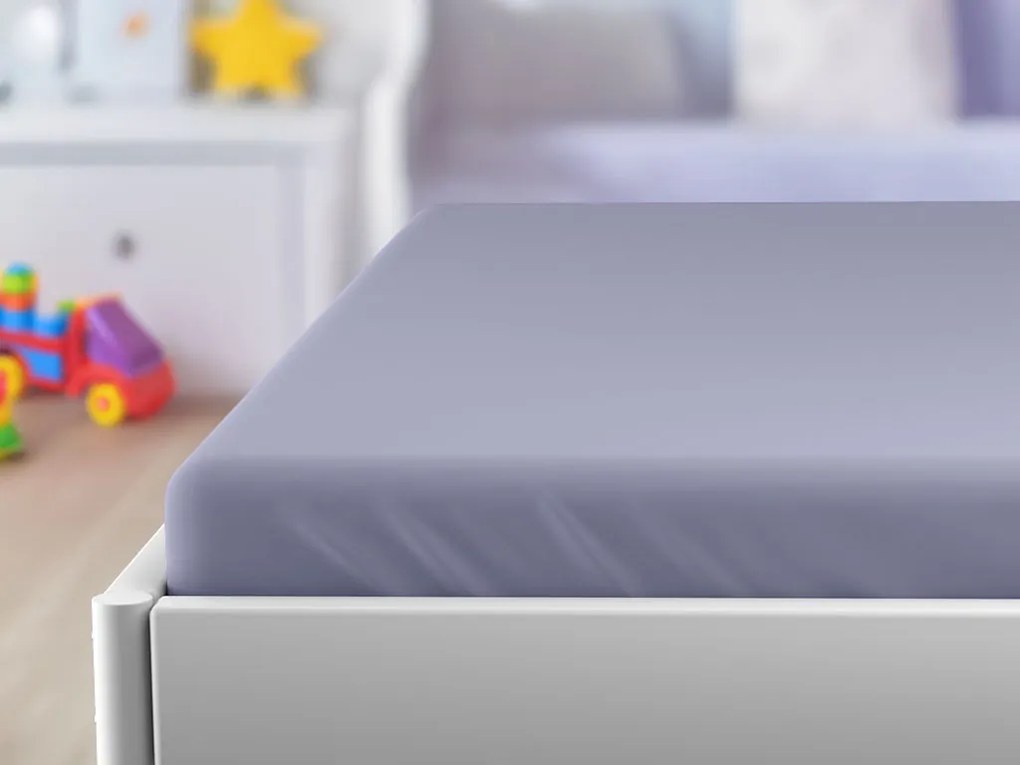 PrzytulneMieszkanie.pl Prześcieradło do łóżeczka Jersey jasnofioletowe 70 x 140 cm