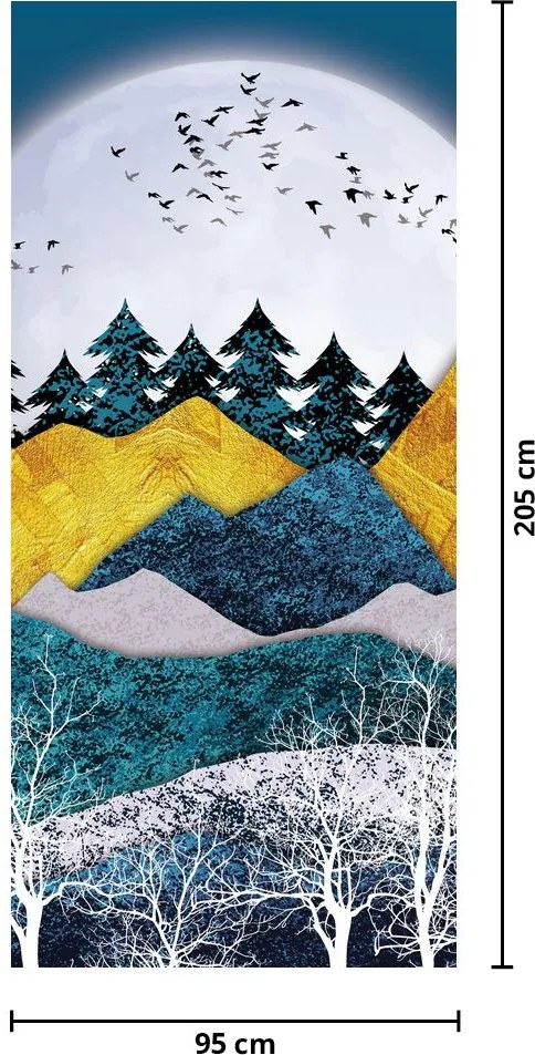 Fototapeta na drzwi - Polarny krajobraz (95x205cm)