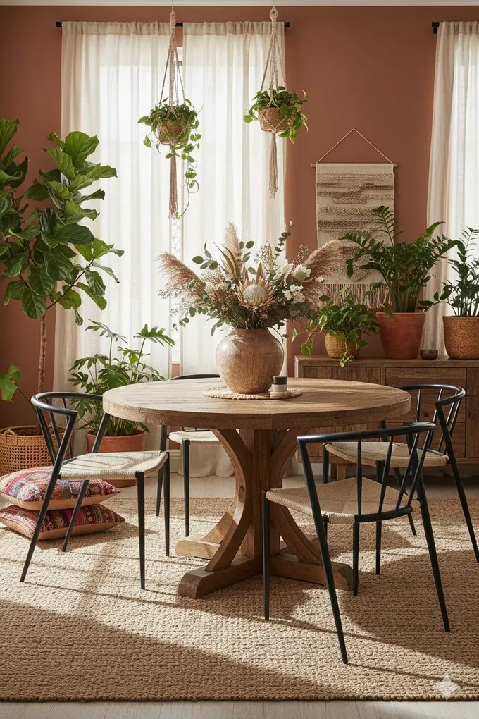 Krzesło sznurkowe w stylu boho L6-B79