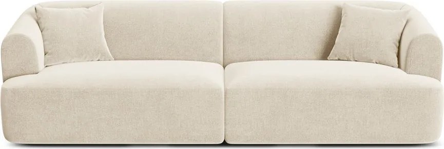 Beżowa aksamitna sofa 255 cm Campi – Cosmopolitan Design