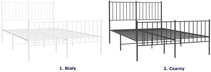 Białe metalowe łóżko małżeńskie w stylu loft 160x200 cm E7-P32