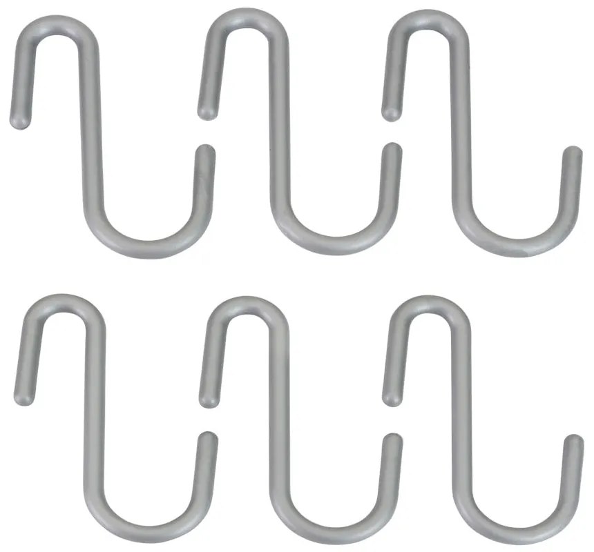 Wiszące plastikowe haczyki w kolorze srebra zestaw 6 szt. City – Metaltex