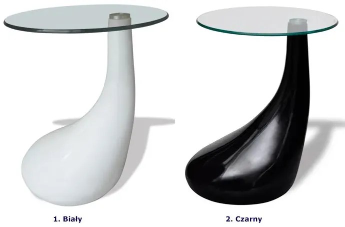 Czarny stolik kawowy w połysku  ze szklanym blatem - Anra 3X