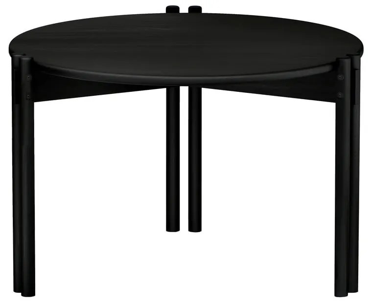 Czarny okrągły stolik z litego drewna sosnowego ø 60 cm Sticks – Karup Design