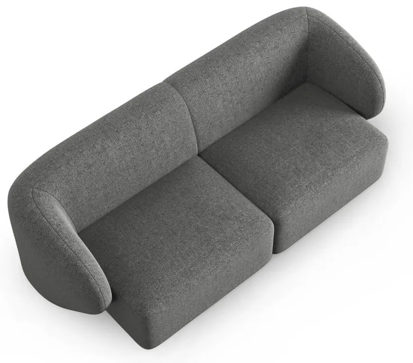 Szara sofa z tkaniny szenilowej 188 cm Paolo – Milo Casa