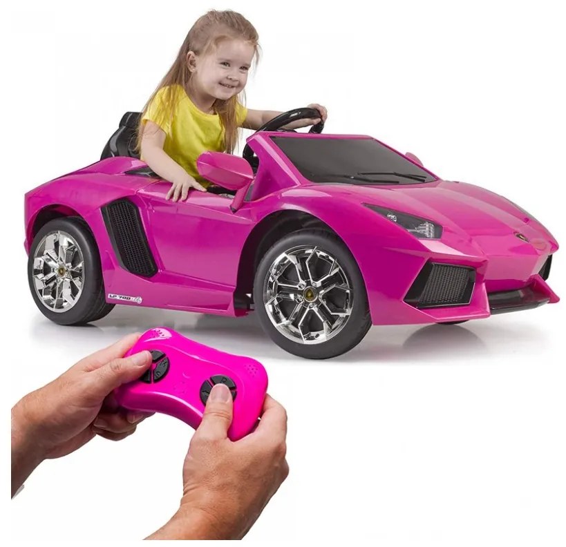 Feber lamborghini aventador pink samochód elektryczny 6v 3+