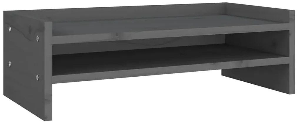 Szara sosnowa podstawka pod monitor - Zisto
