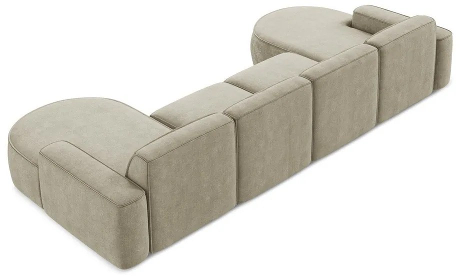 Beżowy narożnik z tkaniny szenilowej (w kształcie litery U) Omao – Makamii