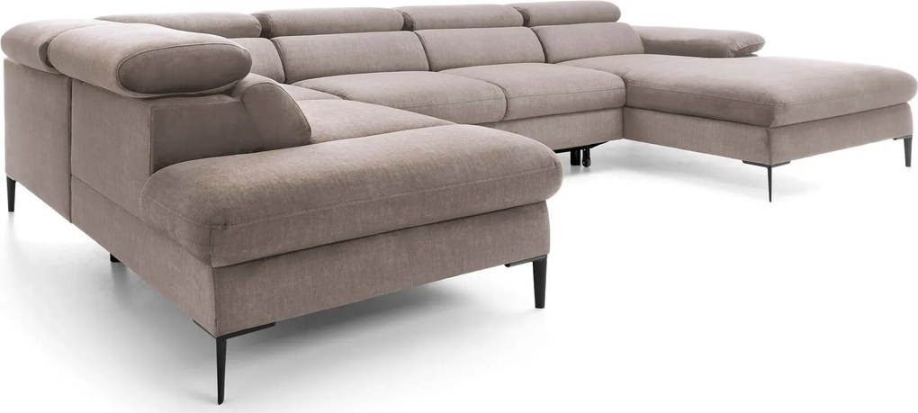 Ciemnobeżowy narożnik U z pojemnikiem N9-N12