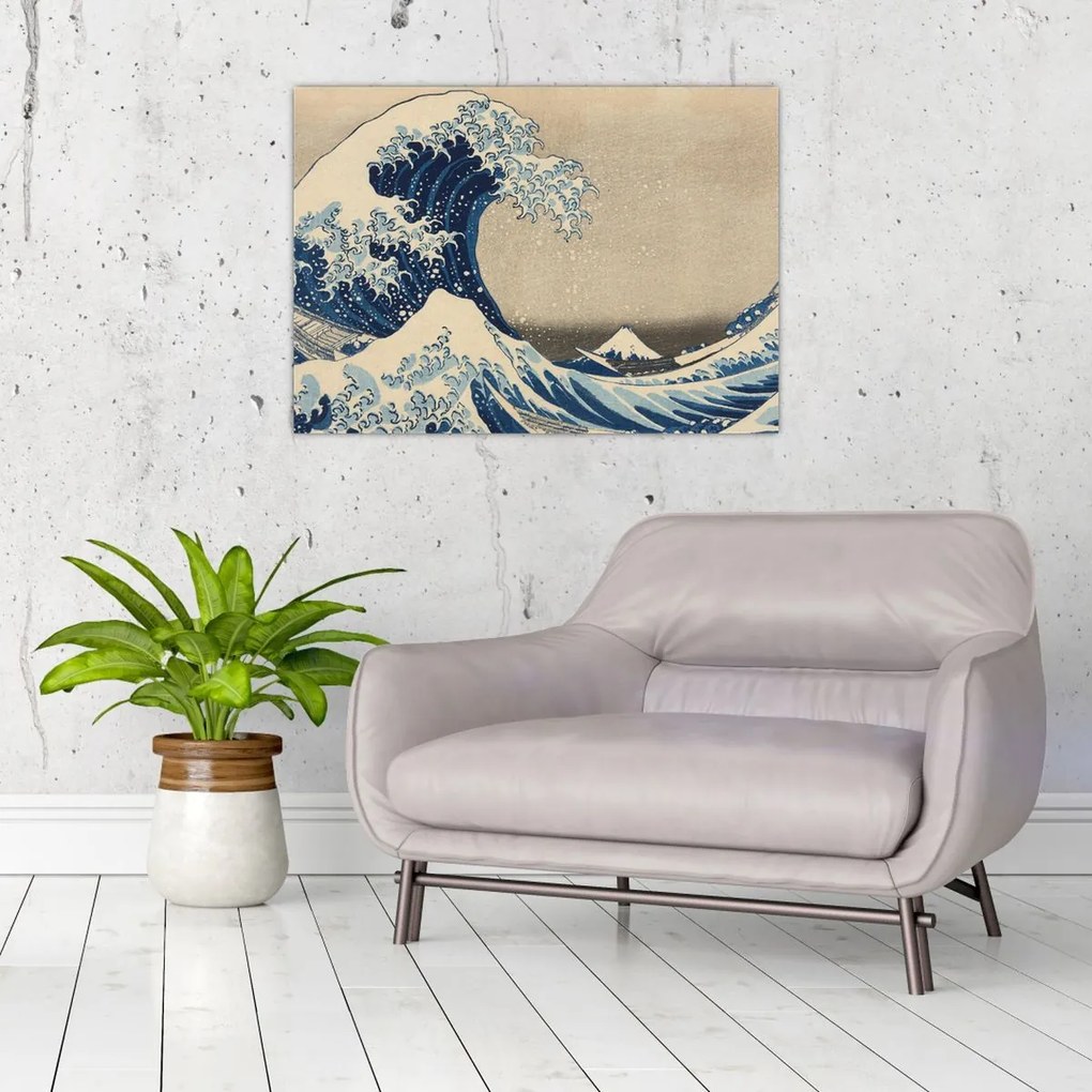 Obraz - Katsushika Hokusai, Under the Wave off Kanagawa, reprodukcje (70x50 cm)