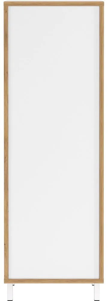 Biała wysoka/wąska szafka łazienkowa 39x120 cm Topeka – Germania