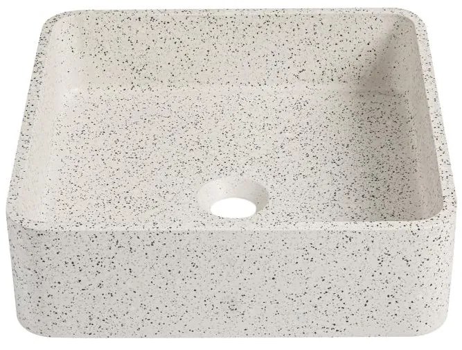 Umywalka nablatowa kwadratowa z lastryko- dł. 39 x szer. 39 cm – STOCHI
